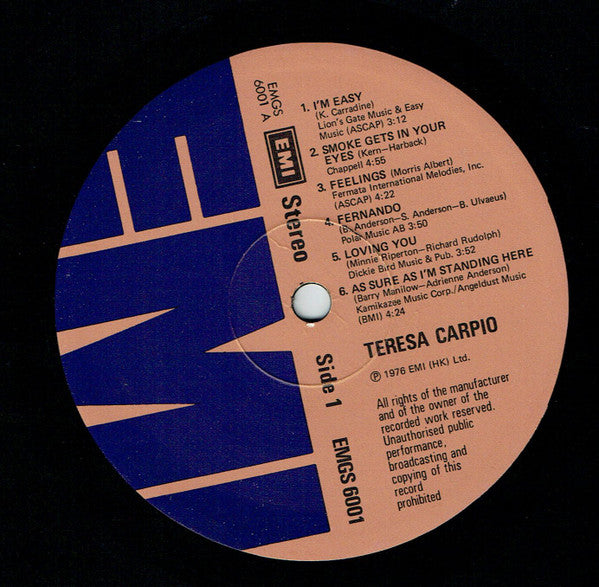 Teresa Carpio : Songs For You (LP, Album)