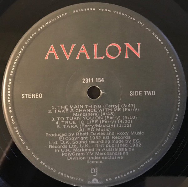 Roxy Music : Avalon (LP, Album)
