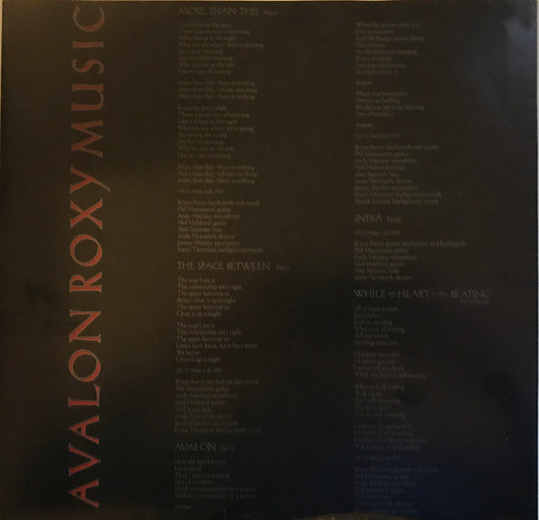 Roxy Music : Avalon (LP, Album)