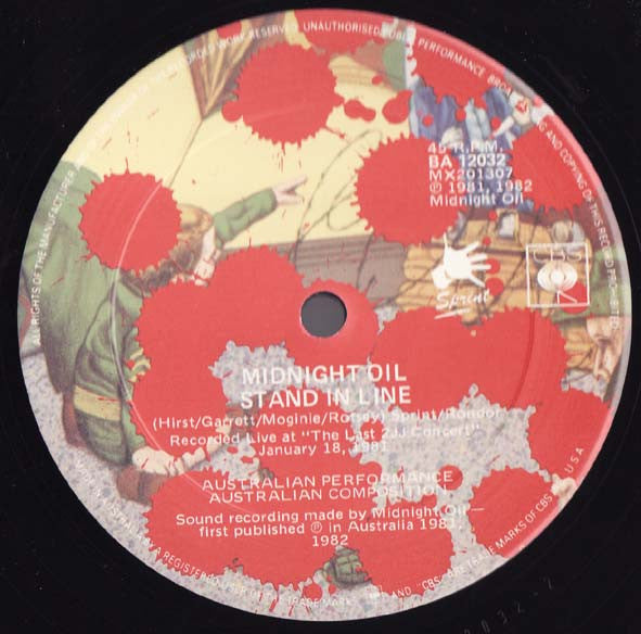 Midnight Oil : Armistice Day (12", Single)