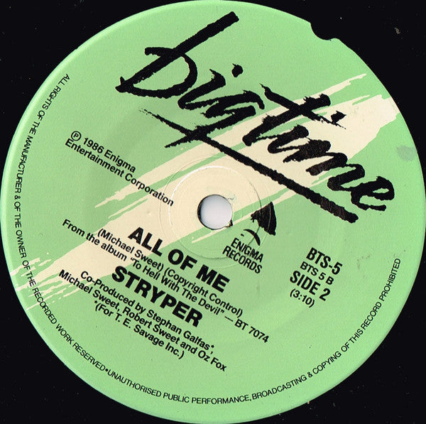 Stryper : Calling On You (7", Single)