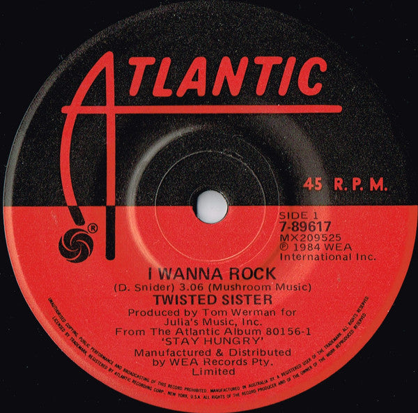 Twisted Sister : I Wanna Rock (7", Single)