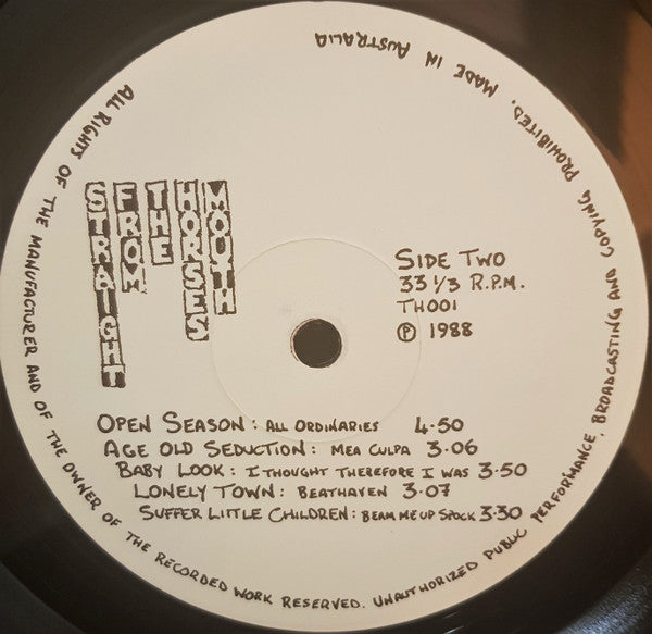 Various : Straight From The Horses Mouth (LP)