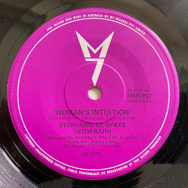 Stephanie De-Sykes With Rain (17) : Born With A Smile On My Face (7", Single)