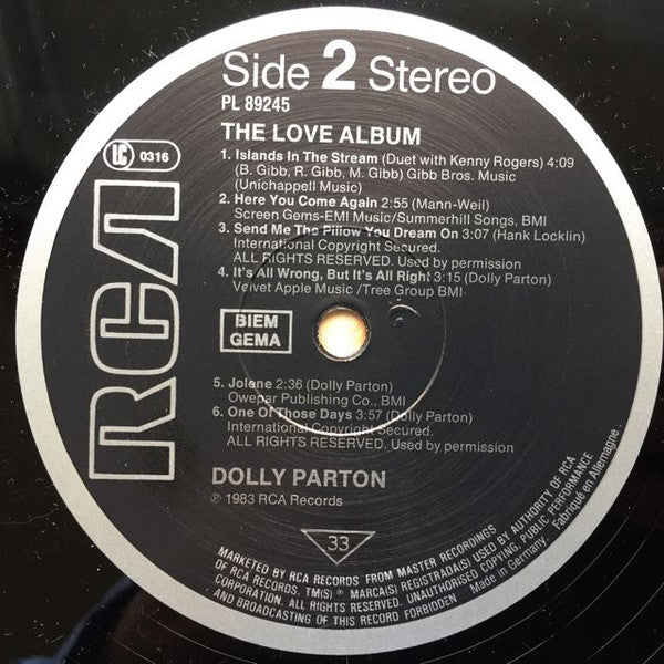 Dolly Parton : The Love Album (LP, Comp)