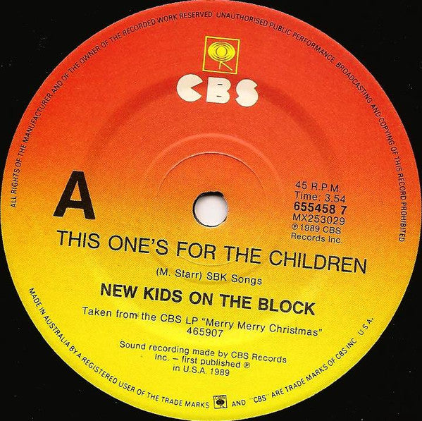 New Kids On The Block : This One's For The Children (7", Single)