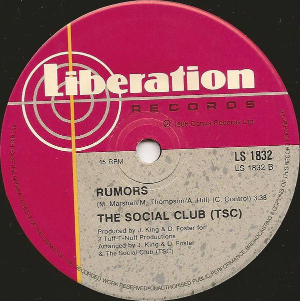 Timex Social Club : Rumors (7", Single)