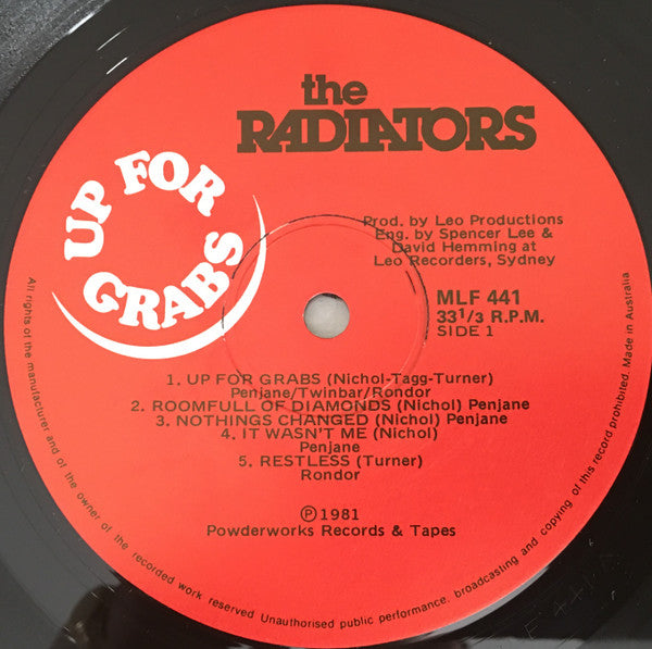 The Radiators (2) : Up For Grabs (LP, Album, Gat)