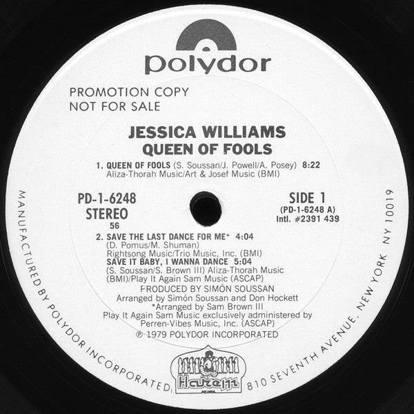 Jessica Williams : Queen Of Fools (LP, Album, Promo, 56)
