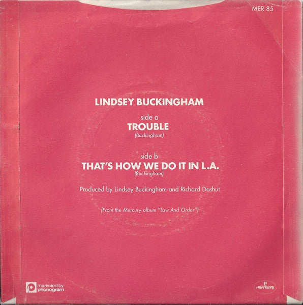 Lindsey Buckingham : Trouble (7", Single)