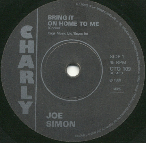 Joe Simon : Bring It On Home To Me / When I'm Gone / Let's Do It Over (7", Comp, Mono)