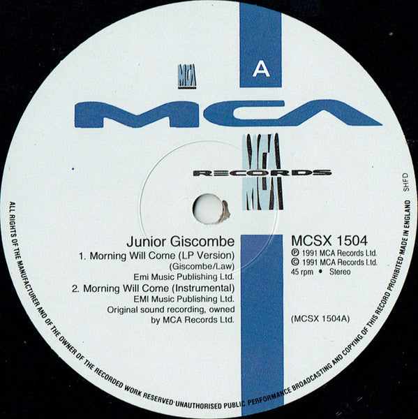 Norman Giscombe Jr. : Morning Will Come (12", Single)