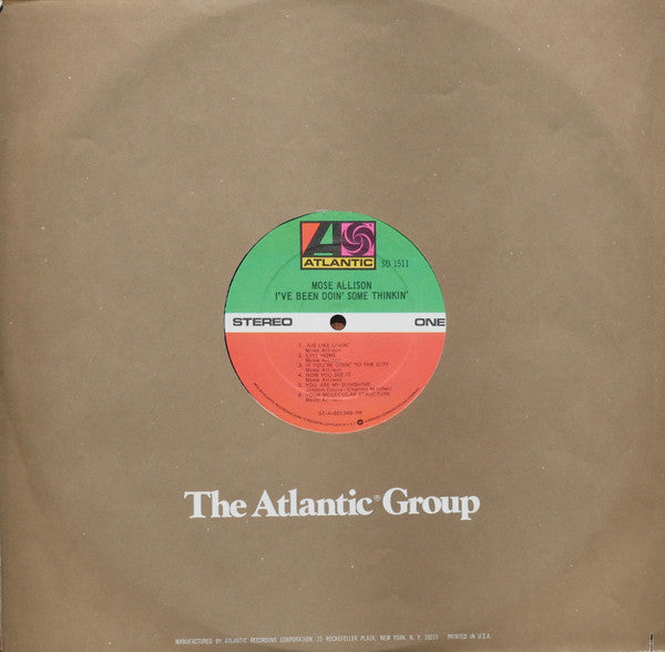 Mose Allison : I've Been Doin' Some Thinkin' (LP, Album, RP, Pre)