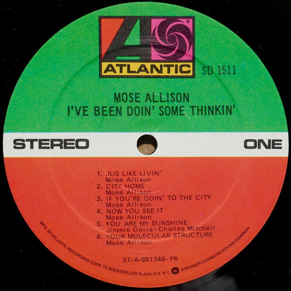 Mose Allison : I've Been Doin' Some Thinkin' (LP, Album, RP, Pre)
