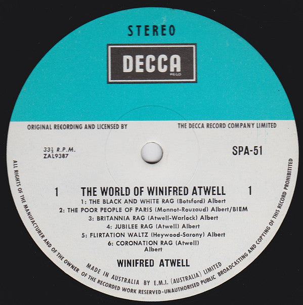 Winifred Atwell : The World Of Winifred Atwell (LP, Comp)