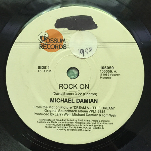 Michael Damian : Rock On / Rock On (Dance Mix) (7", Single)