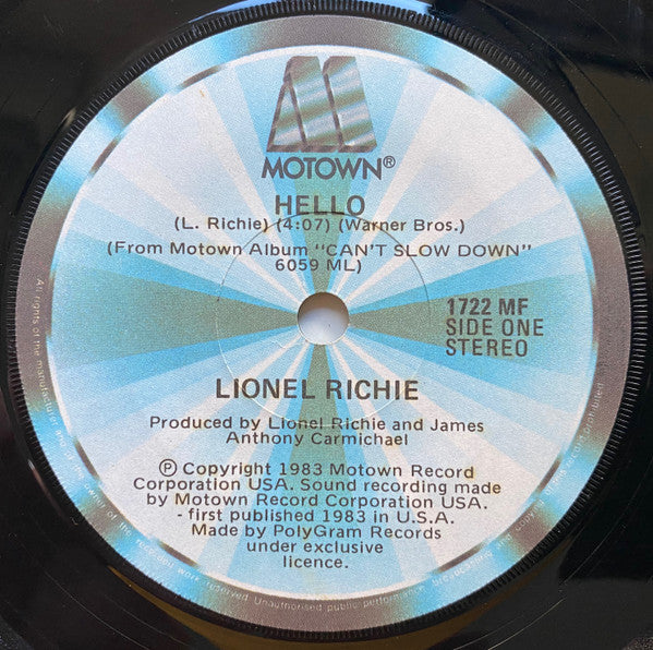 Lionel Richie : Hello (7", Single)