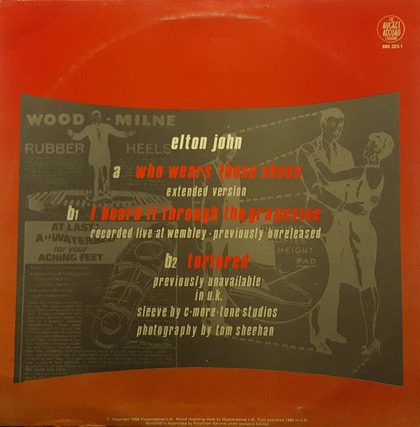 Elton John : Who Wears These Shoes (12", Single, Ltd)