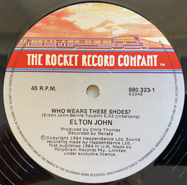 Elton John : Who Wears These Shoes (12", Single, Ltd)