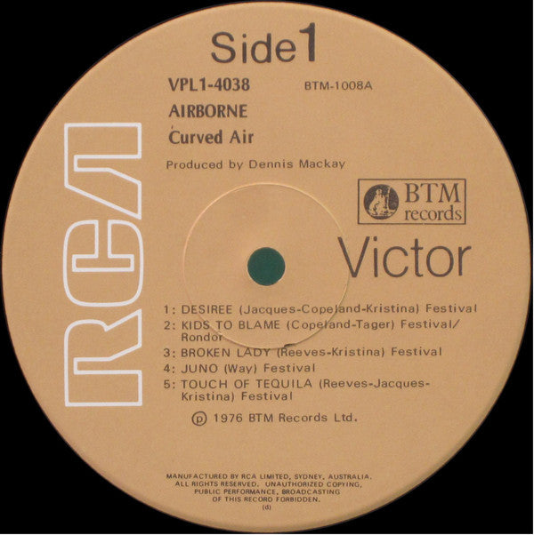 Curved Air : Airborne (LP, Album)