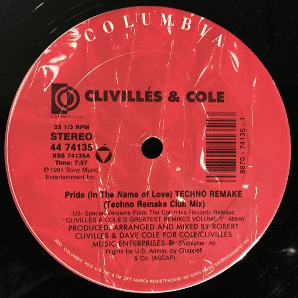 Clivillés & Cole : Pride (In The Name Of Love) (12", Single)