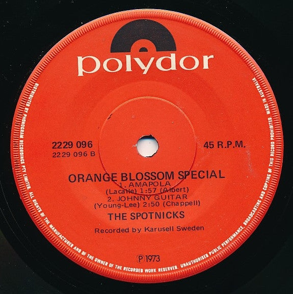 The Spotnicks : Orange Blossom Special (7", EP)