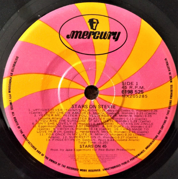 Stars On 45 : Stars On Stevie (7", Single)