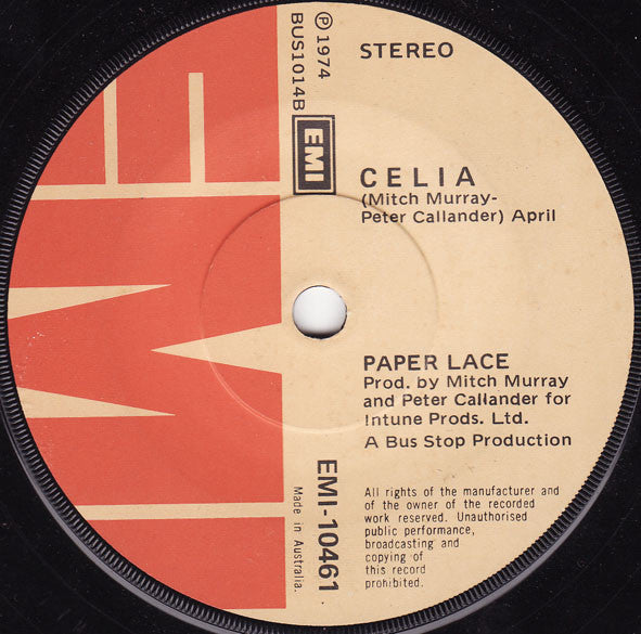 Paper Lace : Billy - Don't Be A Hero (7")