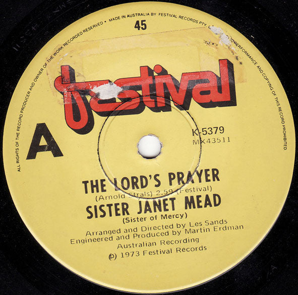 Sister Janet Mead : The Lord's Prayer (7", Single)