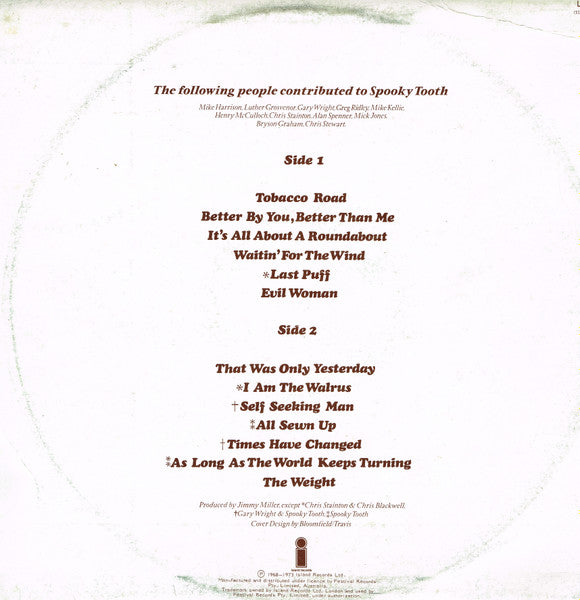 Spooky Tooth : The Best Of Spooky Tooth (LP, Comp)