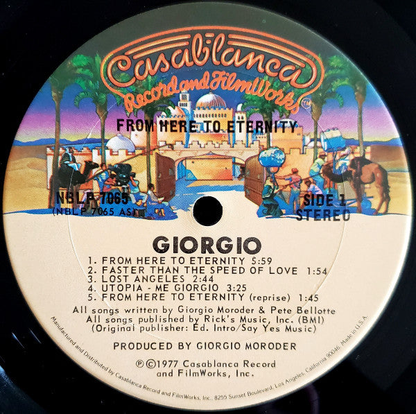 Giorgio Moroder : From Here To Eternity (LP, Album, Ter)