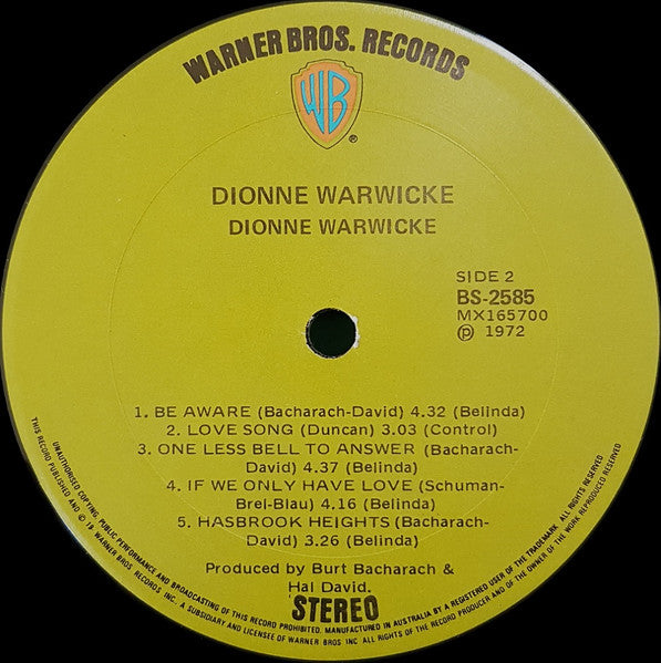 Dionne Warwicke* : Dionne (LP, Album)