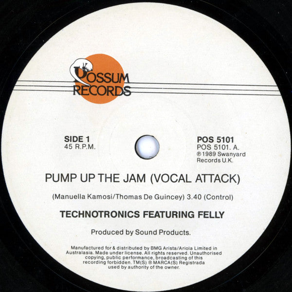 Technotronic Featuring Felly : Pump Up The Jam (7", Single)