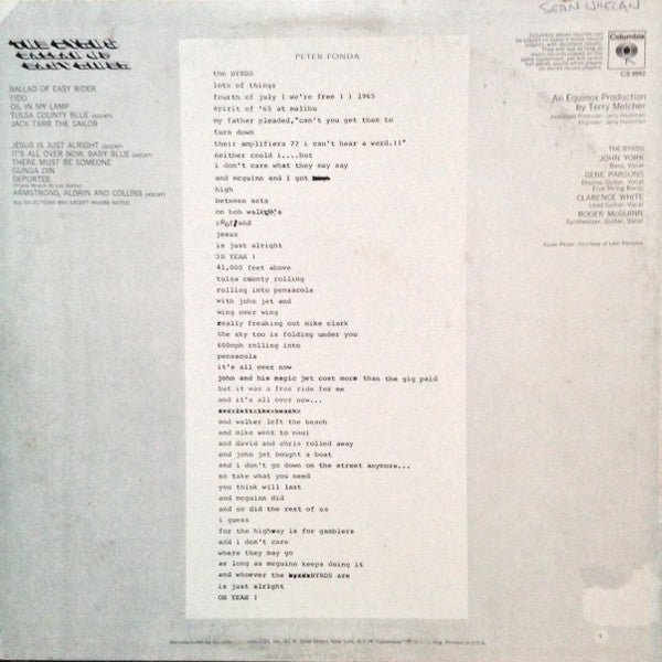 The Byrds : Ballad Of Easy Rider (LP, Album, RE, Car)
