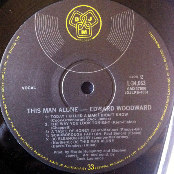 Edward Woodward : This Man Alone (LP, Album)
