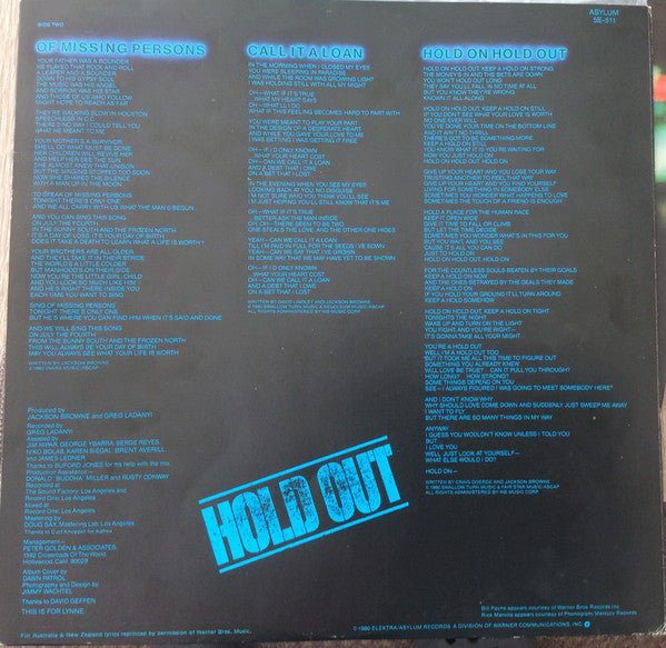 Jackson Browne : Hold Out (LP, Album)