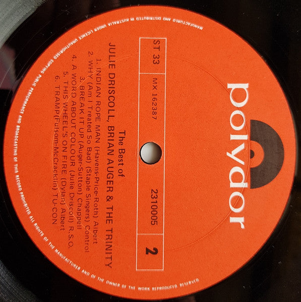 Julie Driscoll, Brian Auger & The Trinity : The Best Of Julie Driscoll, Brian Auger & The Trinity (LP, Comp)