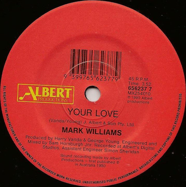 Mark Williams (4) : Fix Of Love (7", Single, Pic)