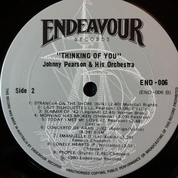 Johnny Pearson & His Orchestra : Thinking Of You (LP, Comp)