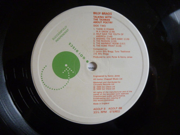 Billy Bragg : Talking With The Taxman About Poetry (LP, Album, PRS)