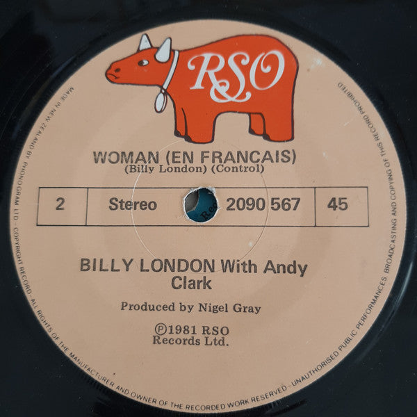 Billy London With Andy Clark : Woman (7", Single)