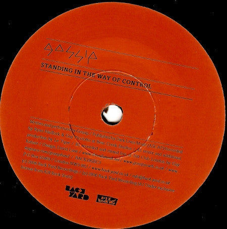 Gossip* : Standing In The Way Of Control (7", Single)