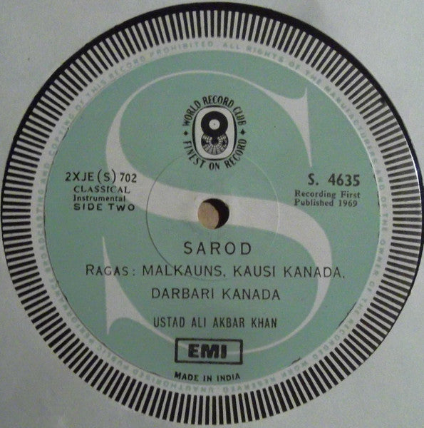 Ali Akbar Khan : Ustad Ali Akbar Khan (LP, Album, Comp, Club, RE)