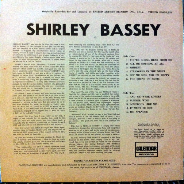 Shirley Bassey : Shirley Bassey (LP, Comp)