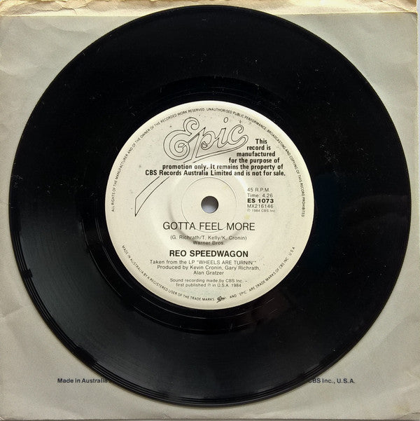 REO Speedwagon : Live Every Moment (7", Promo)