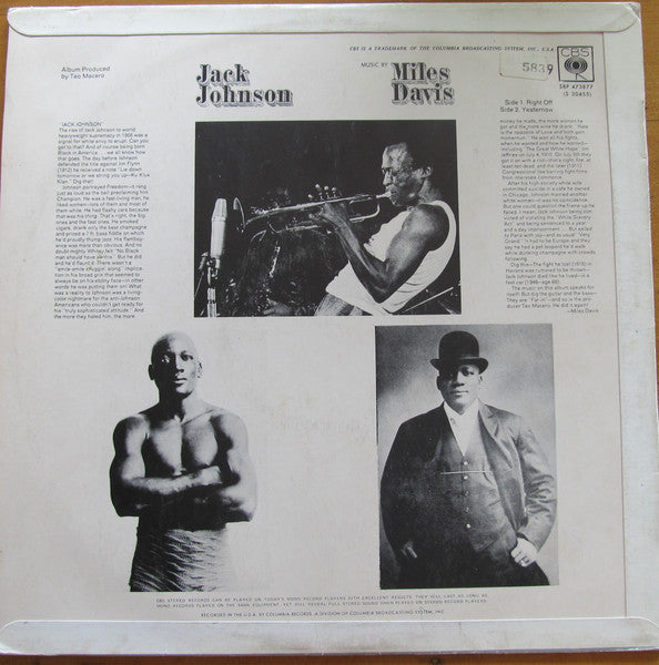 Miles Davis : Jack Johnson (Original Soundtrack Recording) (LP, Album)