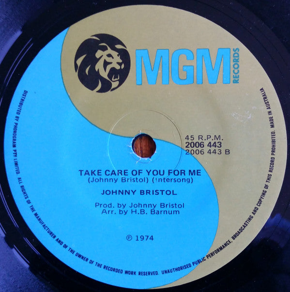 Johnny Bristol : Hang On In There Baby / Take Care Of You For Me (7", Single)