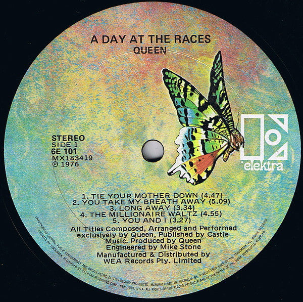 Queen : A Day At The Races (LP, Album, Gat)