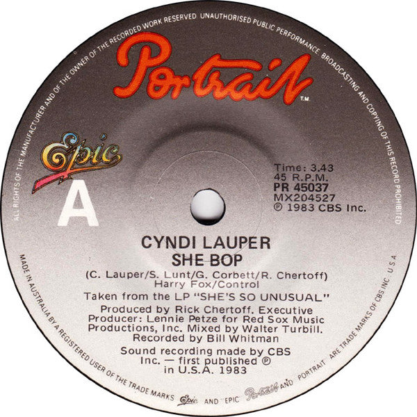 Cyndi Lauper : She Bop (7", Single)