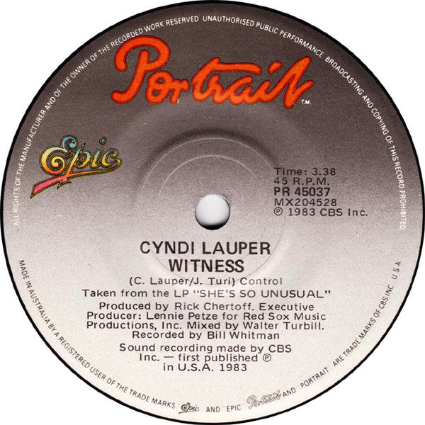 Cyndi Lauper : She Bop (7", Single)